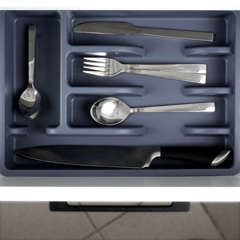 Organizer na sztućce przybory wkład do szuflady szary 5 przegródek 36x25,5x5,5 cm