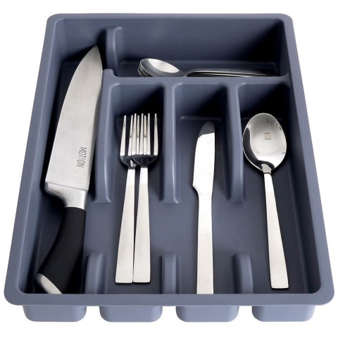 Organizer na sztućce przybory wkład do szuflady szary 5 przegródek 36x25,5x5,5 cm