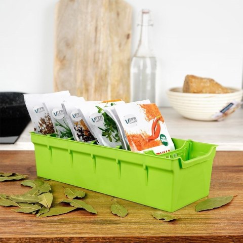 Organizer pojemnik kuchenny na przyprawy torebki dzielony zielony