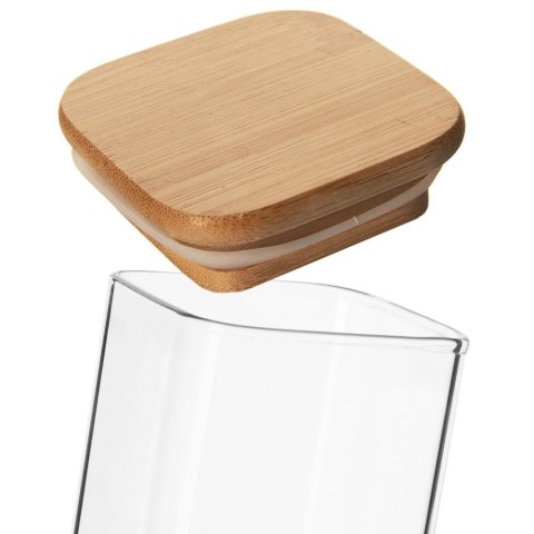 Pojemnik na produkty sypkie szklany z pokrywką i uszczelką 1,1 l