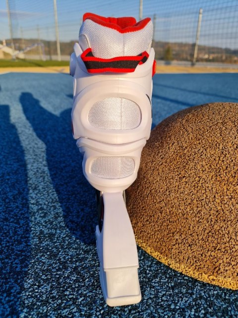 Rolki Damskie Męskie Białe Kauczukowe Solidne z Hamulcem KUBISPORT roz. 40