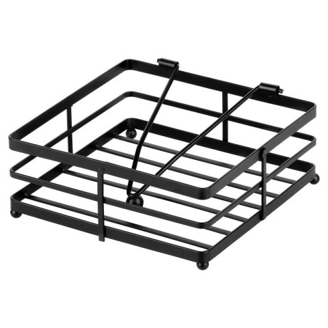 Serwetnik Stojak na Serwetki z Dociskiem Metalowy Czarny NAVA 18 x 18 cm