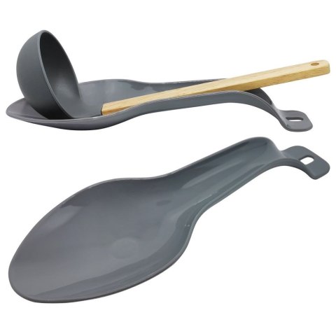 Szara podstawka kuchenna pod łyżkę stojak na chochlę łopatkę