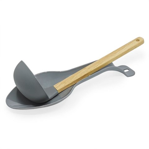 Szara podstawka kuchenna pod łyżkę stojak na chochlę łopatkę