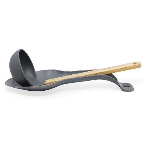 Szara podstawka kuchenna pod łyżkę stojak na chochlę łopatkę