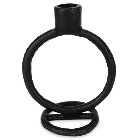 Świecznik na długą świeczkę aluminiowy czarny 15 cm