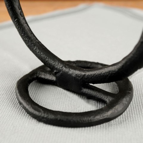 Świecznik na długą świeczkę aluminiowy czarny 15 cm