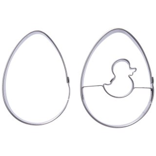 Wykrawacz cukierniczy stalowy / foremka do ciastek pierników jajko zestaw 2 szt.