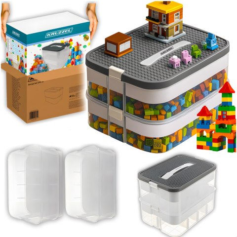 Pudełko Na Klocki- 2 Poziomy 15L Kruzzel 25756