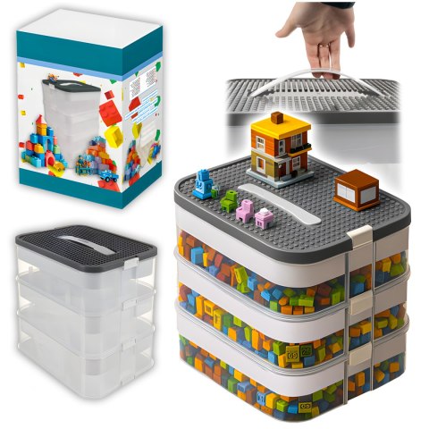 Pudełko Na Klocki- 3 Poziomy 22L Kruzzel 25757