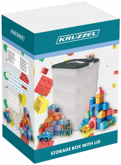 Pudełko Na Klocki- 4 Poziomy 29L Kruzzel 25758