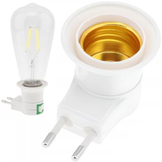 Adapter przejściówka na żarówkę E27 do gniazda 230 V z wyłącznikiem