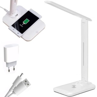 Lampka biurkowa szkolna z ładowarką indukcyjną 3 barwy 5 trybów 10 W