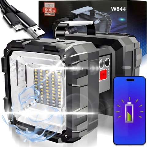 Latarka szperacz akumulatorowy taktyczny 46 LED 1000 lm