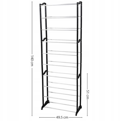 Półka regał stojak na buty 10 poziomów 51 cm