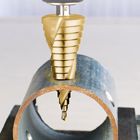 Wiertła stożkowe stopniowe do metalu 4-12/4-20/4-32 mm STAL - 3 szt.