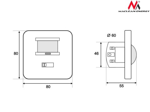 MCE18 Czujnik ruchu i dzwięku ścienny pir mic Maclean Energy