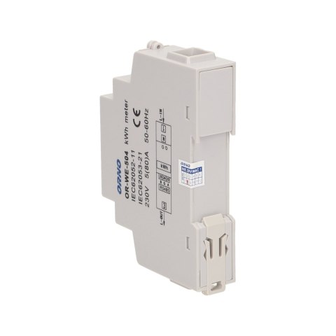 1-fazowy wskaźnik zużycia energii elektrycznej, 80A, port RS-485, 1 moduł, DIN TH-35mm