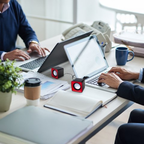 AC870 R 43397 Głośniki komputerowe 6W USB Red&Black