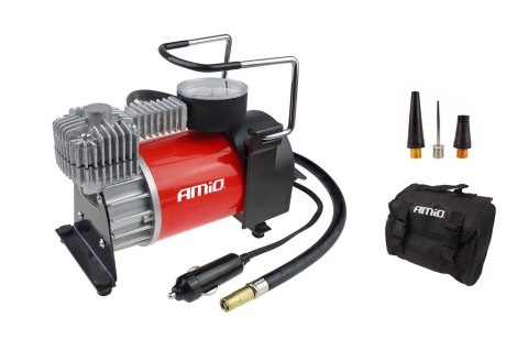 Kompresor samochodowy z manometrem acomp-03 metalowy 12v amio-01135