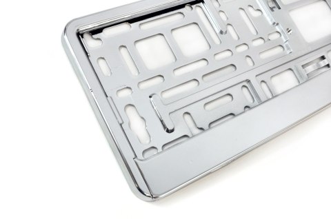 Ramka tablicy rejestracyjnej srebrna metalizowana amio-01170