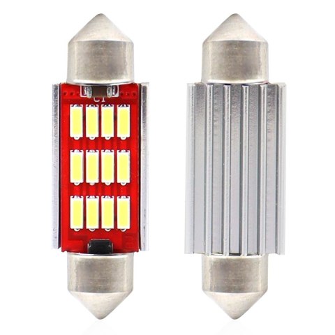 Żarówki led canbus 4014 12smd festoon c5w c10w c3w 36mm white 12v 24v amio-01289