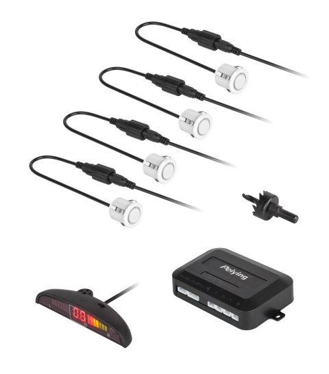 Samochodowe czujniki parkowania z wyświetlaczem (tył) Peiying ? białe