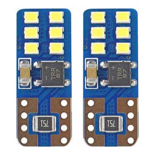 Żarówki led canbus 12smd ultrabright 2016 t10e w5w white 12v 24v amio-01638