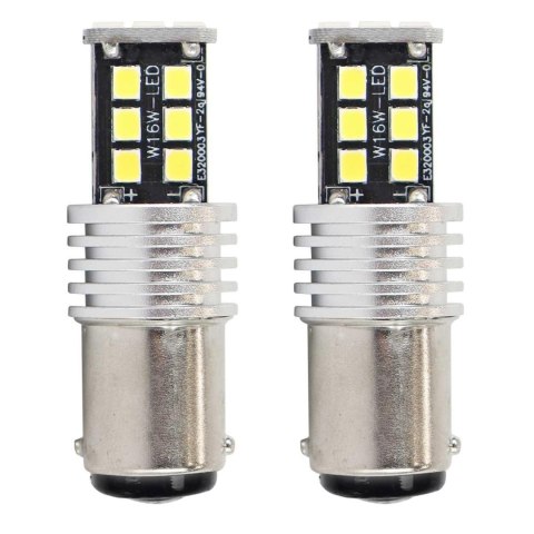 Żarówki led canbus 2835 15smd 1157 bay15d p21/5w white 12v 24v amio-01641