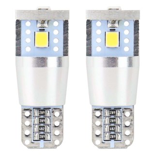 Żarówki led canbus 3smd 2835 t10e w5w alu white 12v 24v amio-01637