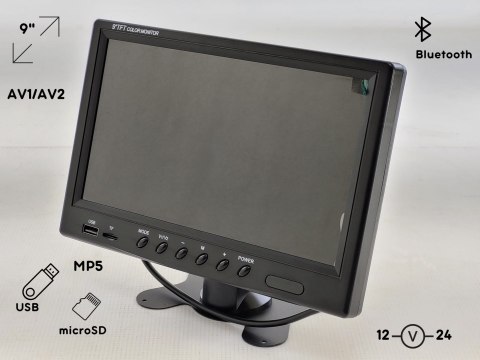 Nvox ht991av - mp5 monitor samochodowy do kamery cofania monitoringu 9 cali
