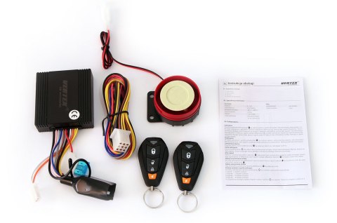 Uniwersalny alarm motocyklowy z pilotami mca14 amio-01103
