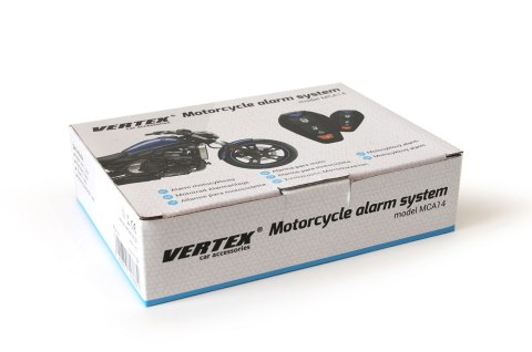 Uniwersalny alarm motocyklowy z pilotami mca14 amio-01103