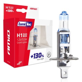 Żarówki halogenowe h1 12v 55w lumitec limited +130% duo amio-01404
