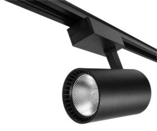Lampa sklepowa led reflektor szynowy jednofazowy czarny 30w 2250 lm światło zimne 6000k