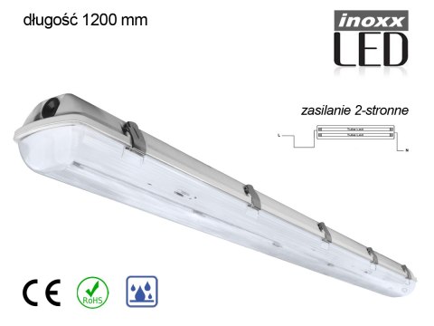 Oprawa hermetyczna przemysłowa ip65 led 2x120cm t8 g13 dwustronnie zasilana