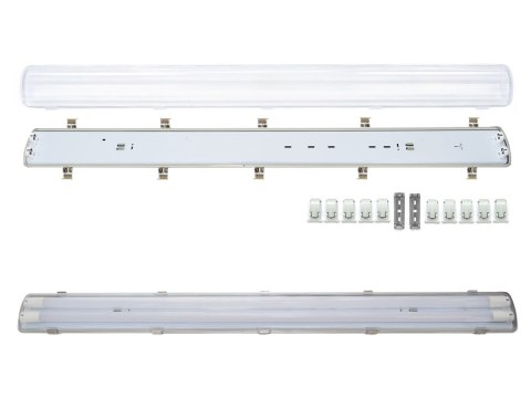 Oprawa hermetyczna przemysłowa ip65 led 2x120cm t8 g13 dwustronnie zasilana