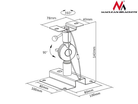 Uchwyt głośnikowy do kolumn Maclean, kpl 2 szt, MC-553