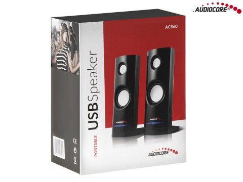 Głośniki komputerowe 8W USB Black Audiocore AC860