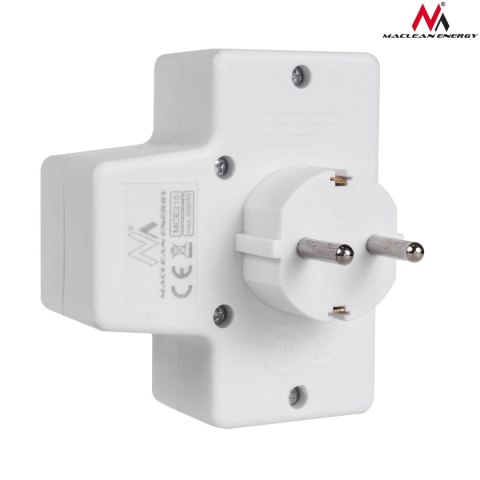 Gniazdko prądowe Maclean, potrójne, z wyłącznikiem, 1x16A, 2x2.5A, wersja niemiecka, MCE215