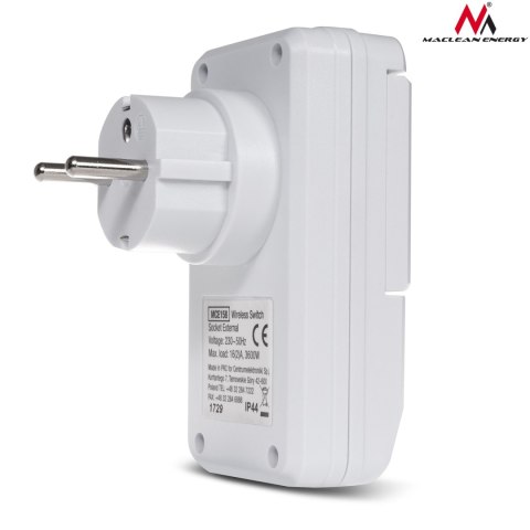 Gniazdko sterowane pilotem Maclean, zewnętrzne, bateria do pilota, MCE158