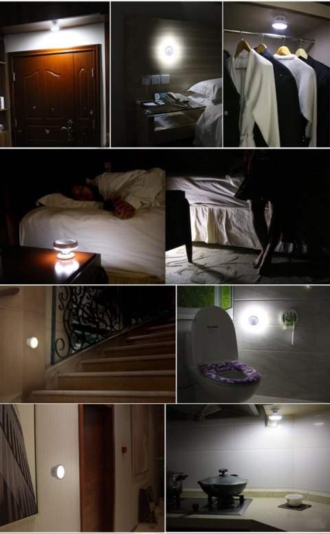 Lampa LED z sensorem ruchu Maclean, magnes, tylne podświetlenie, tryby świecenia: ciągły, czujnik PIR, 3xAAA, MCE223