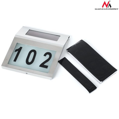 Lampa solarna LED Maclean, z numerem domu, MCE172