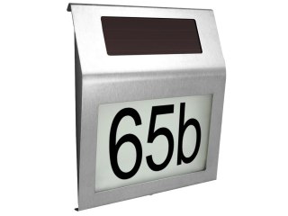 Lampa solarna led z podświetlanym numerem domu