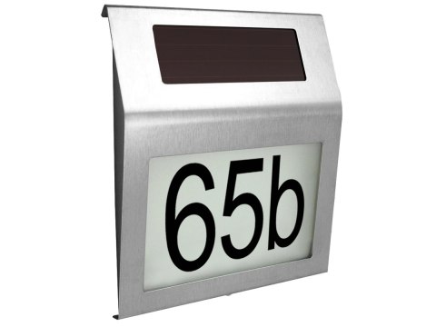 Lampa solarna led z podświetlanym numerem domu