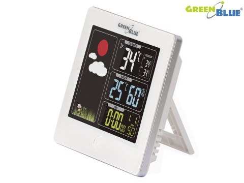 Stacja pogody bezprzewodowa GreenBlue, z systemem DCF, biała, GB521W