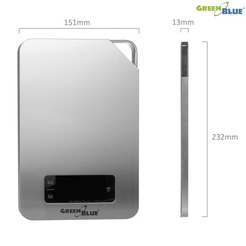 Waga kuchenna cyfrowa z timerem GreenBlue GB170 min 1g max 5000g