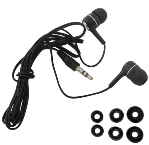 ZS2E Słuchawki czarne + gumki 3 kpl.