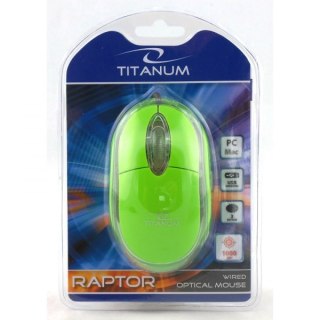 TM102G Titanum mysz przewod. 3d opt. usb raptor zielona