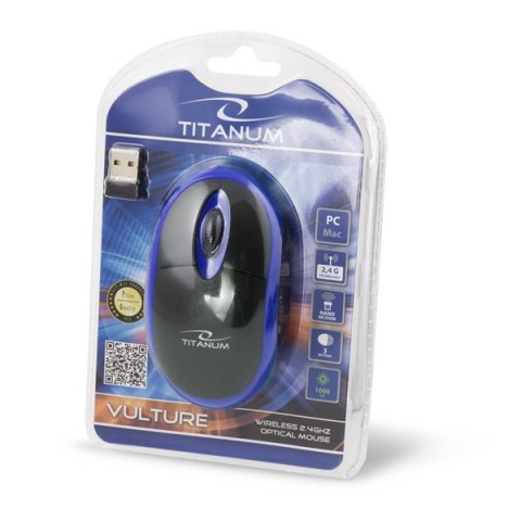 TM116B Titanum mysz bezprz. 2.4ghz 3d opt. usb vulture czarno-niebieska